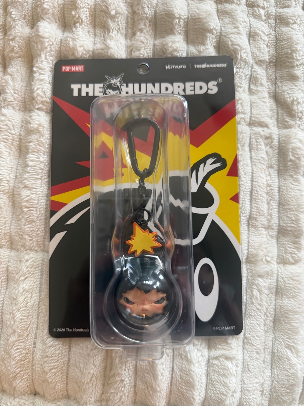 Hirono “The Hundreds” Black & Yellow Bomb Character Keyring with Orange flame 🔥